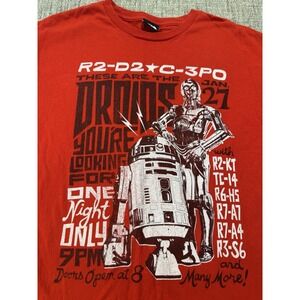 Star Wars Red Black White‎ R2-D2 and C-3PO Concert Poster T-Shirt Men's C 20 L26